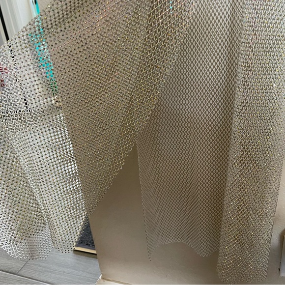 ZARA | NWT! Rhinestone Diamonds Mesh Maxi Dress Size: Large - Zara Blogger Fav - Picture 8 of 10